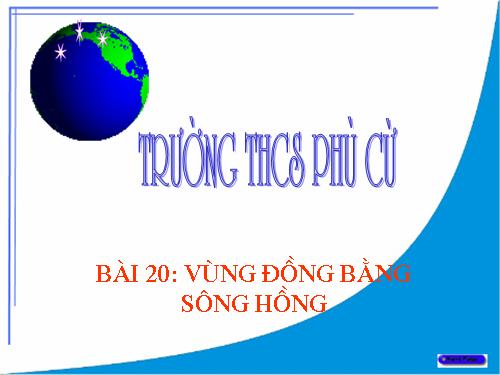 Bài 20. Vùng Đồng bằng sông Hồng