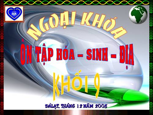 NGOẠI KHÓA LIÊN MÔN ĐỊA SINH HÓA KHỐI 9