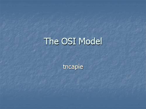 The OSI Model