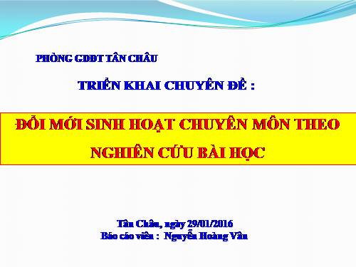 Sinh hoạt chuyên môn theo NCBH