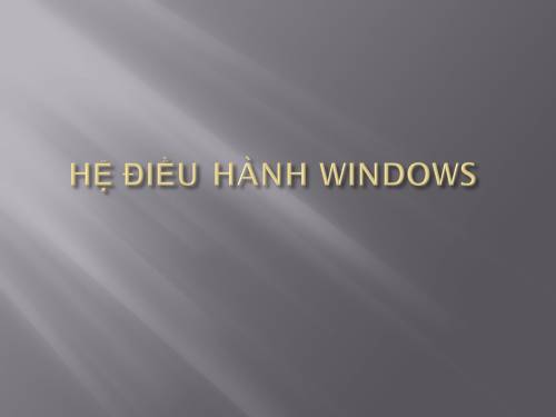 Tìm hiểu về hệ điều hành Windows