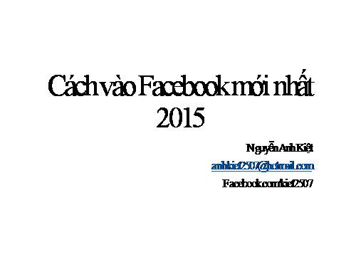 Cách vào facebook