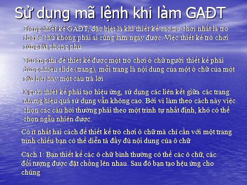 SD mã lệnh trong thiết kế GAĐT