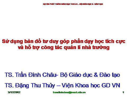 Bản đồ tư duy -TS Trần Đình Châu & TS Đặng Thu Thuy