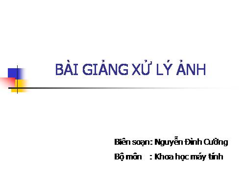 Đồ họa và xử lý ảnh