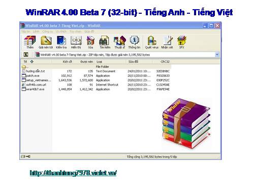 WinRAR v4.00.beta 7 Tiếng Việt