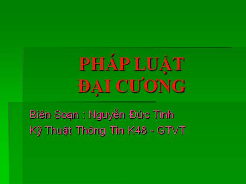 Bài giảng Pháp luật đại cương