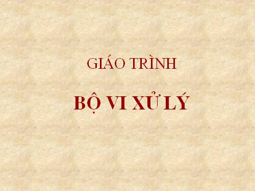 giáo trình về bộ vi xử lý