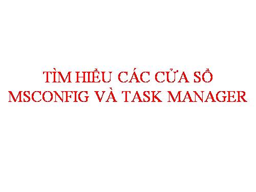 cửa sổ msconfig