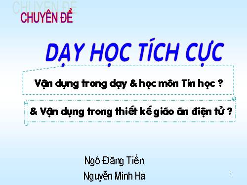 Hướng dẫn Vận dụng Phương Pháp Dạy Học tích cực trong Dạy TIn học THCS