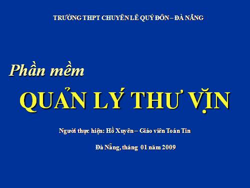 Giới thiệu Chương trình Quản lý Thư viện trường học