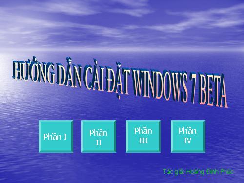 Hướng dẫn cài đặt Windows 7 beta