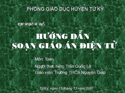 hướng dẫn soạn giáo án điện tử