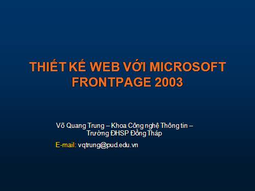 thiet ke web bang frontpage