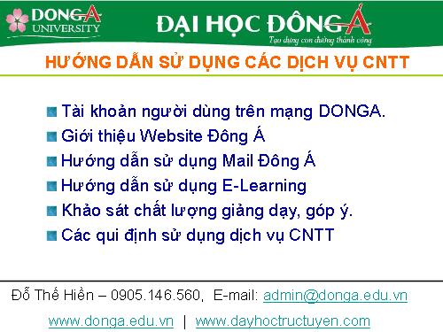 Hướng dẫn các dịch vụ CNTT cho giáo dục