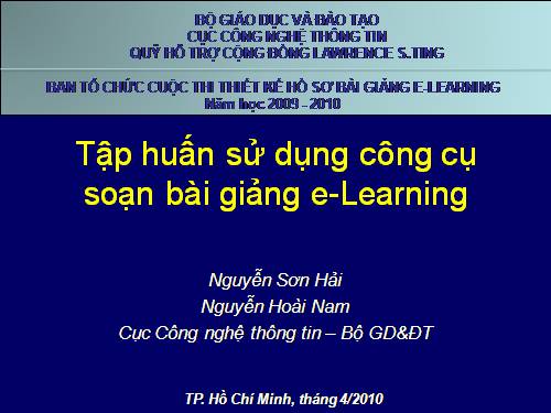 Sơ lược về cuộc thi thiết kế bài giảng e-Learning