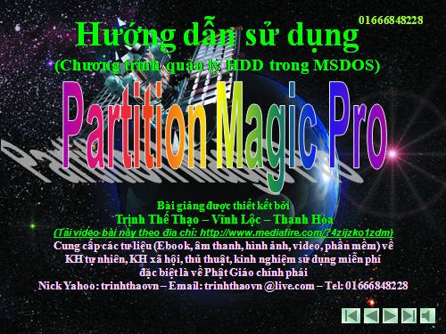 Chuong trinh quan ly HDD Partition Magic Pro trong MSDOS