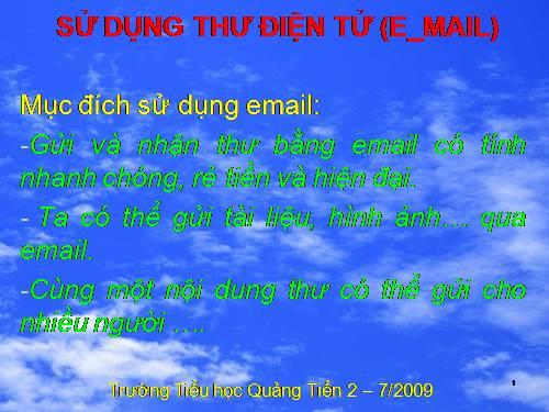 Tạo và sử dụng hộp thư điện tử