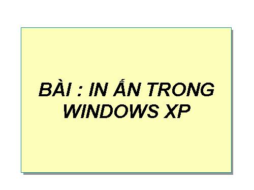 In ấn trong Windows