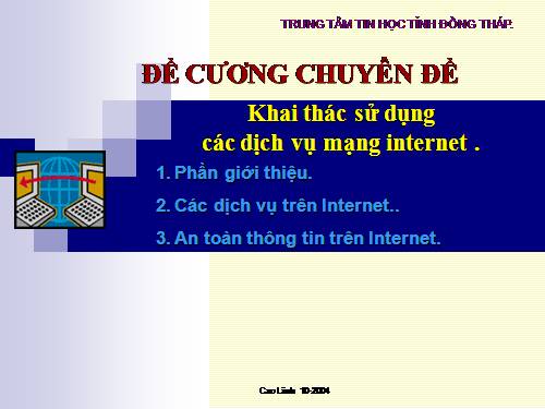 Tìm hiểu các dịch vụ trên mạng Internet