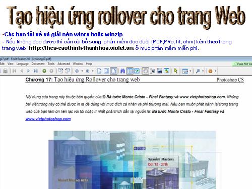 Tạo hiệu ứng rollover cho web