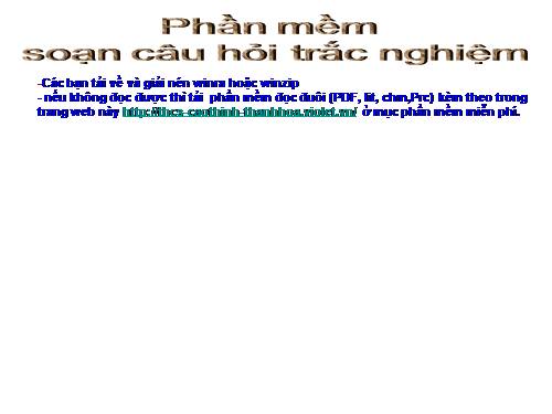 Phần mềm soạn CH trắc nghiệm