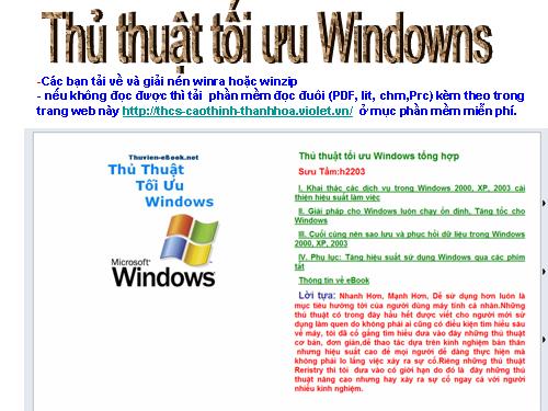 Thu thuat toi uu Windows tong hop