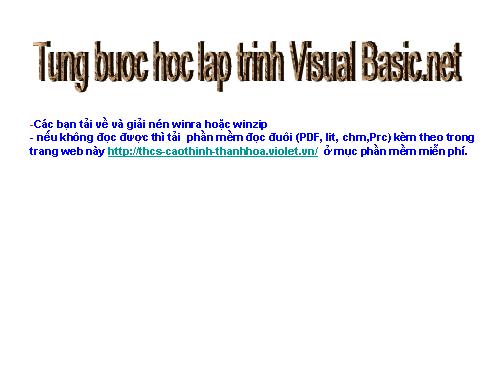 Tung buoc hoc lap trinh Visual Basic.net