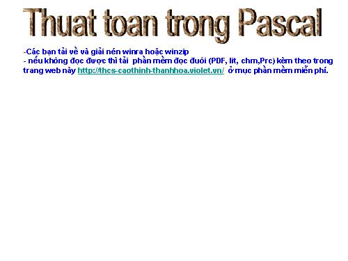 Thuat toan trong Pascal