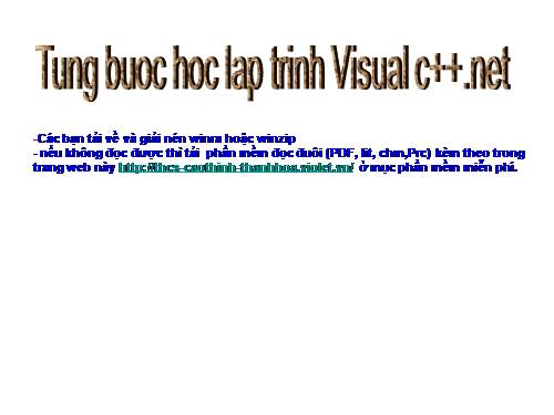 Tung buoc hoc lap trinh Visual c++.net