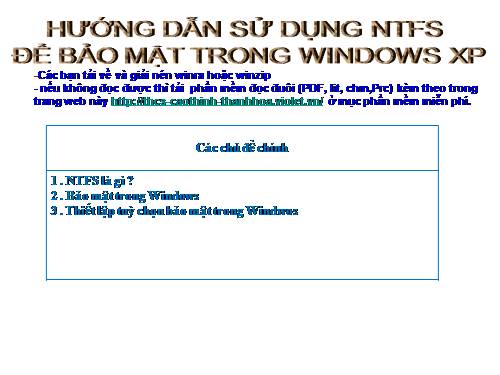 Hướng dẫn NTFS