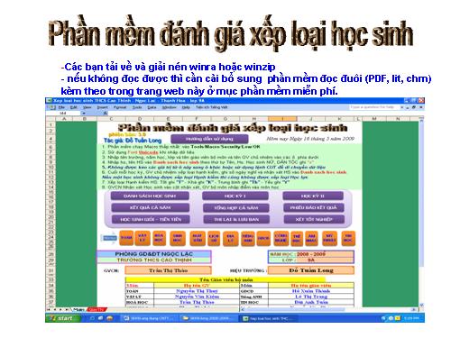 Phần mềm đánh giá xếp loại học sinh