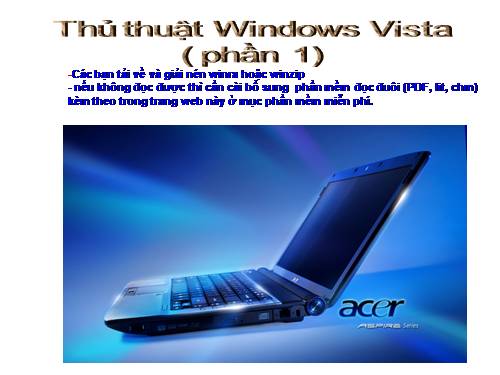 Thủ thuật Windows vista