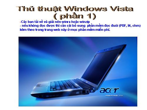 Thủ thuật Windows vista 2