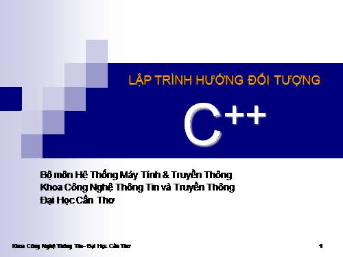 Lập trình hướng đối tượng C++