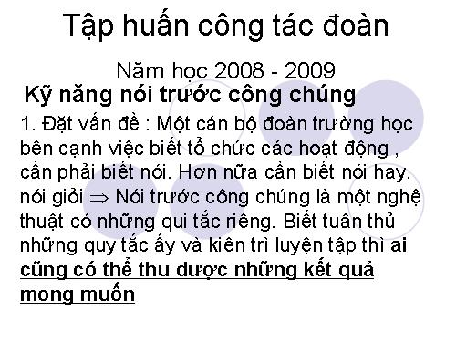 Tập huấn kỹ năng Đoàn