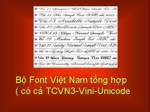 Bộ Font Việt Nam tổng hợp( có cả TCVN3-Vini-Unicode