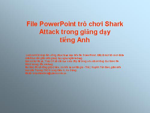 File PowerPoint trò chơi Shark Attack trong giảng dạy tiếng Anh