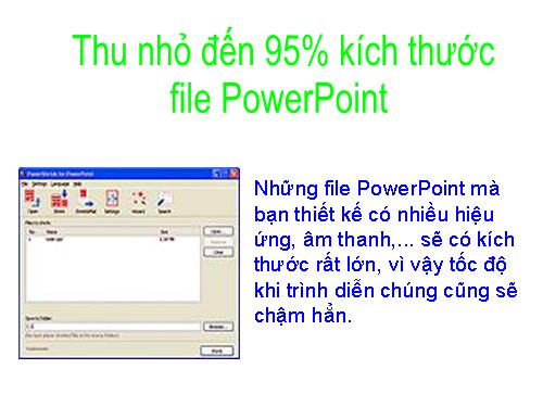 Thu nhỏ đến 95% kích thước file PowerPoint