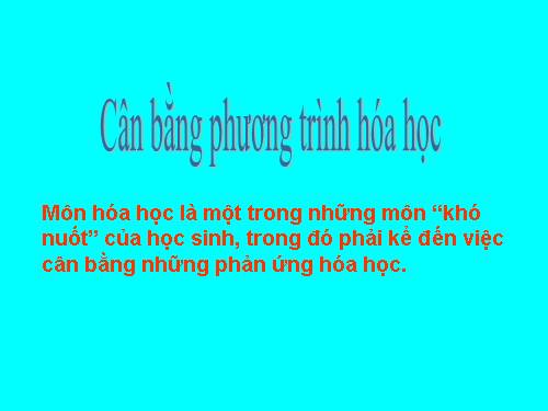 Can bang phuong trinh hoa hoc