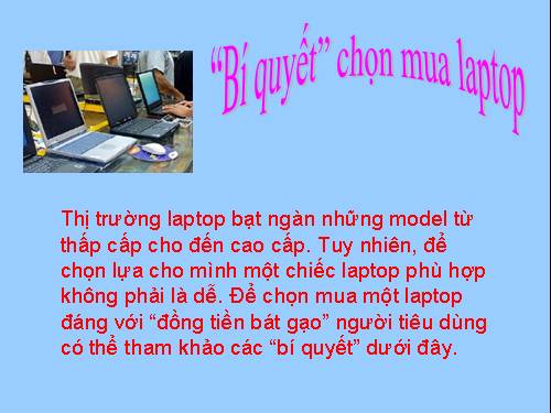 Bi quyet de mua Laptop