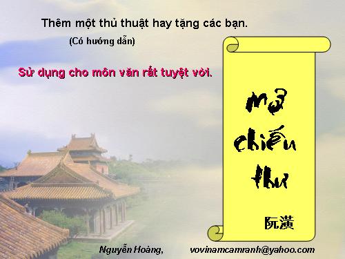 Thủ thuật hay_Mở chiếu thư