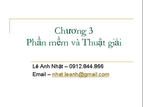 Phần mềm và giải thuật