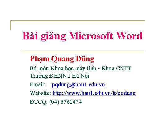 Huong dan su dung Ms Word