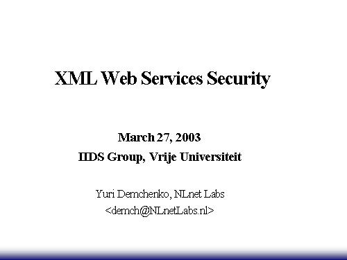 [Tài liệu cũ] XML Web Services Security