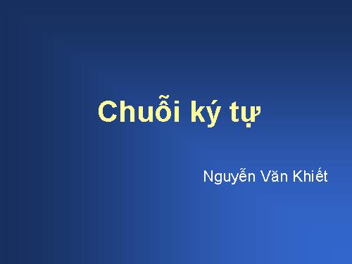 Lập trình C. Các thao tác trên chuỗi