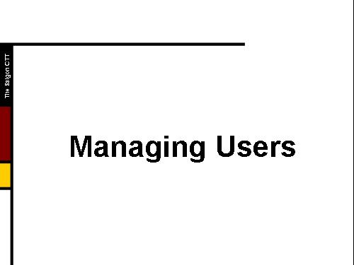 Managing Users