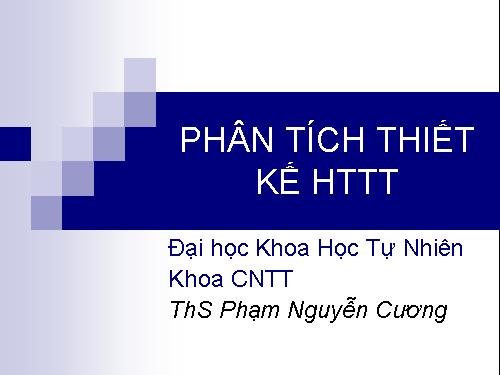 Phân tích thiết kế hệ thống thông tin 2