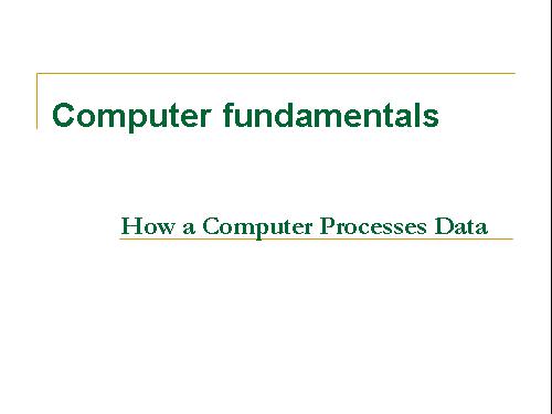 Computer fundamentals