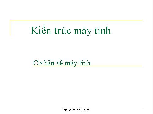 Cơ bản về máy tính - Kiến trúc máy tính